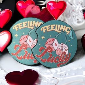Feeling Lucky Valentine’s Day Car Coaster 2 Pack